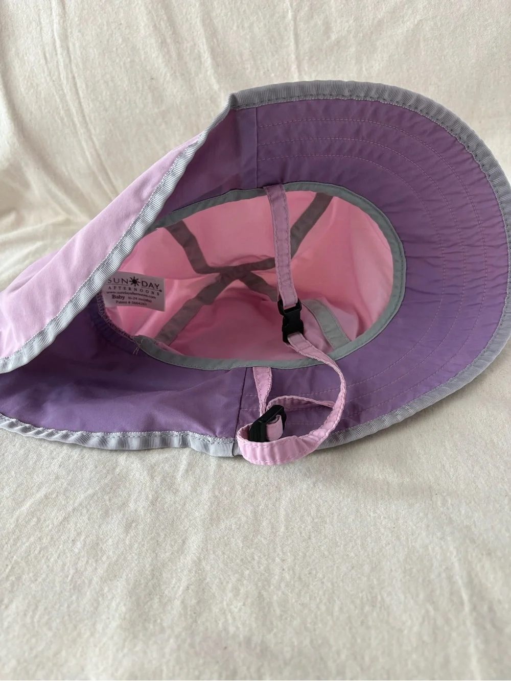 Sunday Afternoons Children's Purple Pink Sun Hat with Chin Strap Elastic Baby